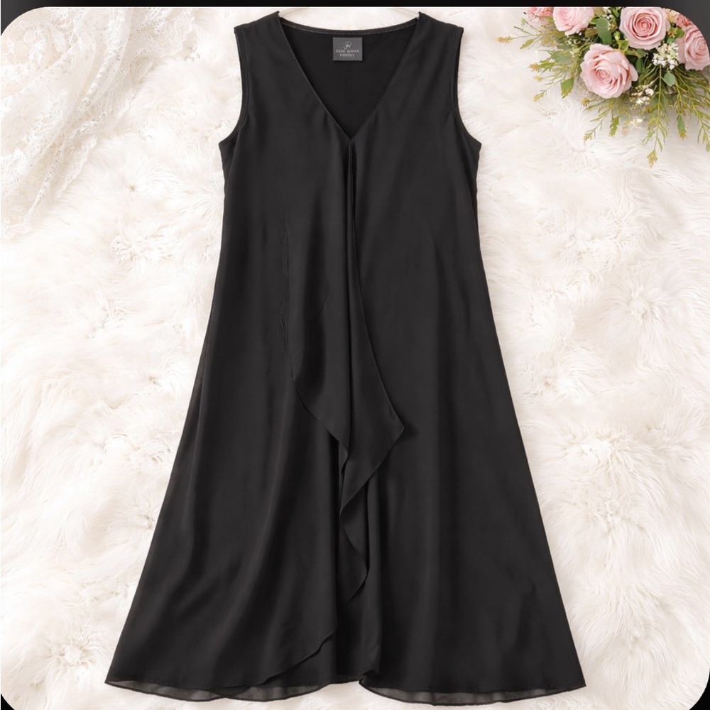 Adrianna Papell Black Asymmetrical Dress. WORN ONCE.